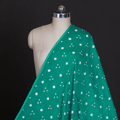 Aqua Green - Kutch Tie & Dye Mul Cotton Bandhani Fabric 07
