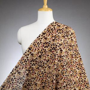 Beige - Pedana Kalamkari Block Printed Cotton Fabric