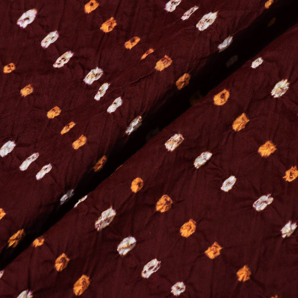 Brown - Kutch Tie & Dye Mul Cotton Bandhani Fabric 08