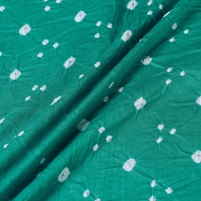 Aqua Green - Kutch Tie & Dye Mul Cotton Bandhani Fabric 07
