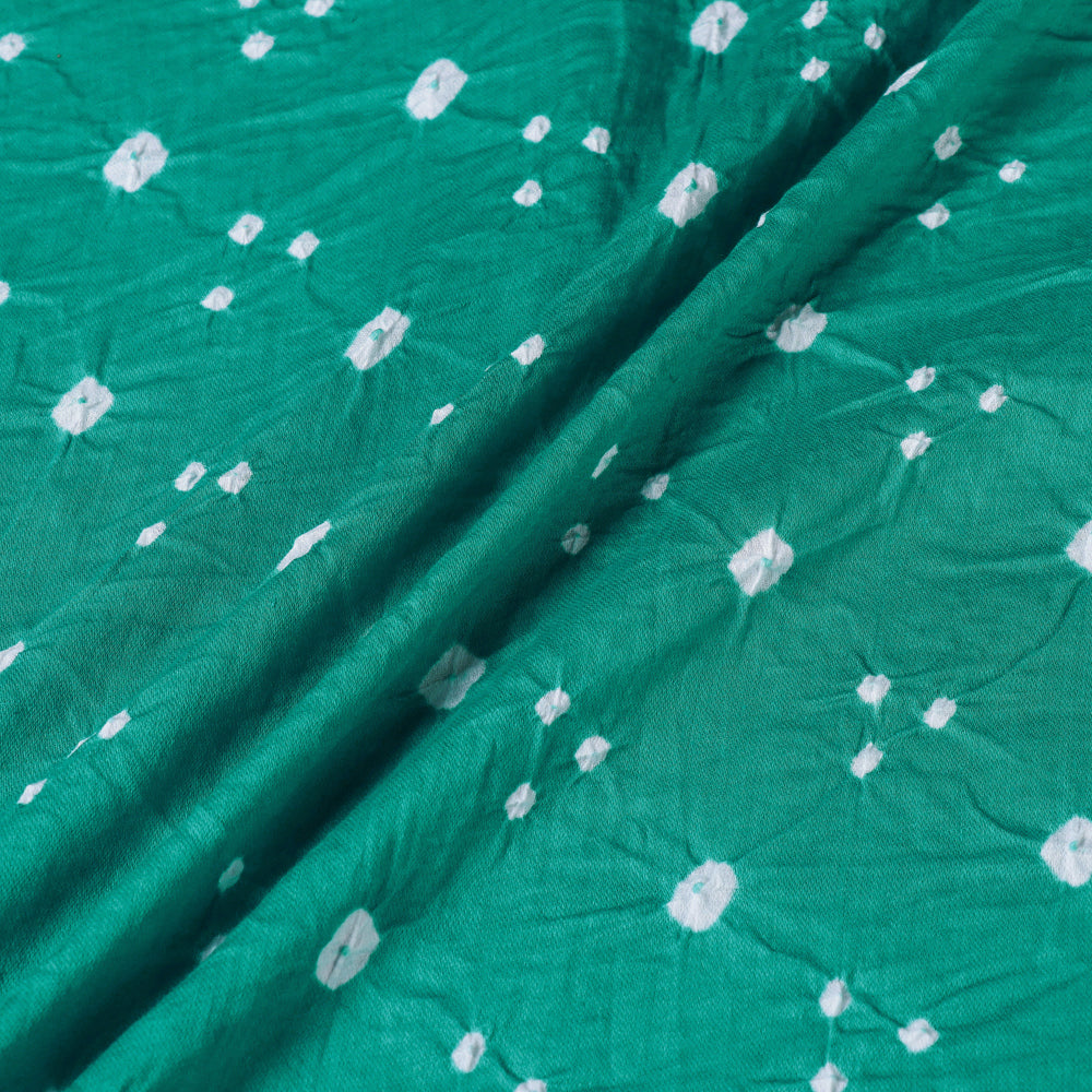 Aqua Green - Kutch Tie & Dye Mul Cotton Bandhani Fabric 07