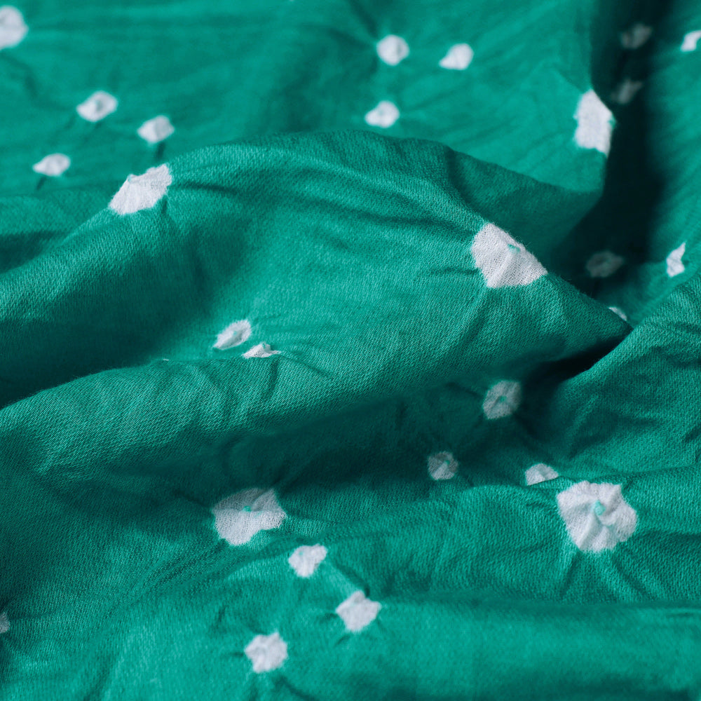 Aqua Green - Kutch Tie & Dye Mul Cotton Bandhani Fabric 07