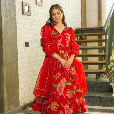 Grishma red suit set