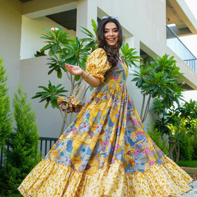 Sunlit-day cotton maxi