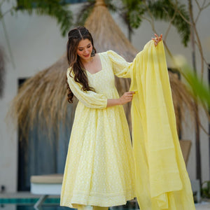 mable lime cotton suit set