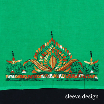 Bengal Heavy Kantha Embroidery Work Pure Cotton Blouse Piece