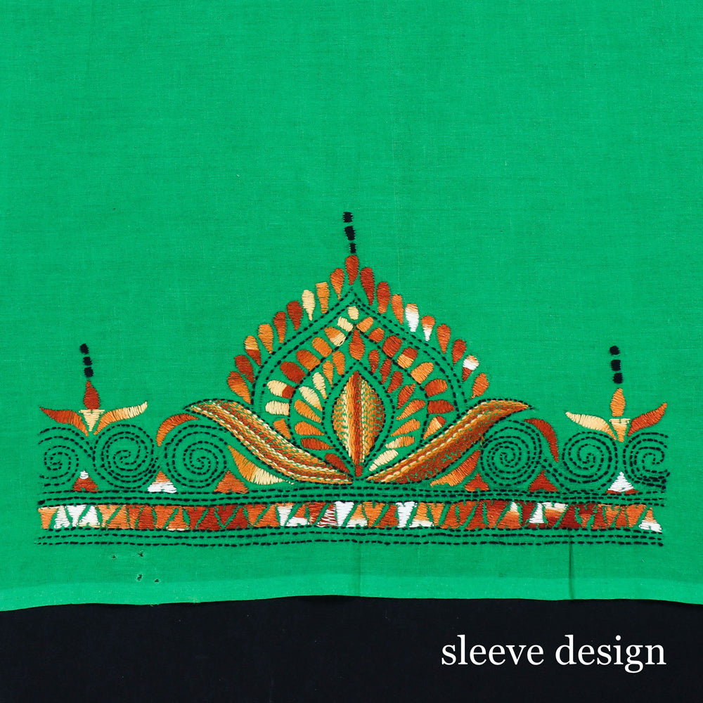 Bengal Heavy Kantha Embroidery Work Pure Cotton Blouse Piece