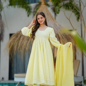 mable lime cotton suit set