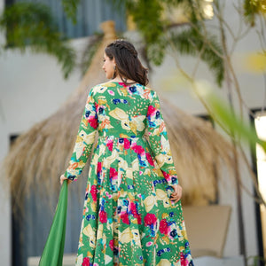 Zayra green rayon suit set
