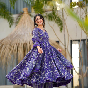 Mae purple cotton suit set