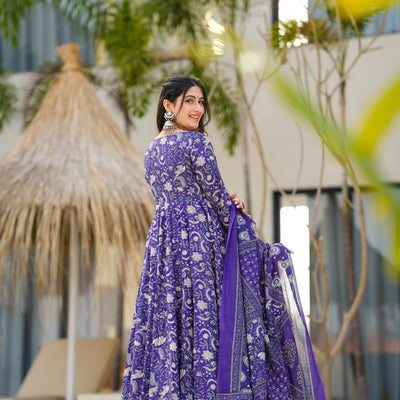 Mae purple cotton suit set