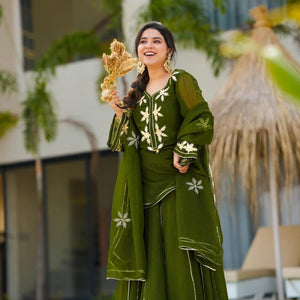 Emerald green kurta palazzo set
