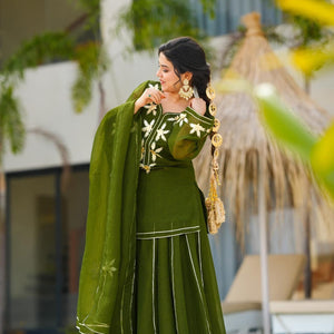 Emerald green kurta palazzo set