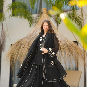 Heavenly Black kurta palazzo set