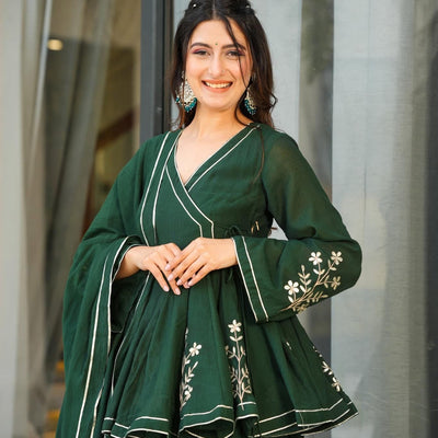 Bottle Green cosmos sharara set