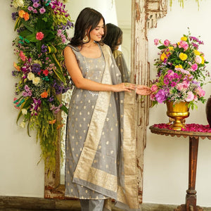 Harper grey chanderi set