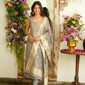 Harper grey chanderi set