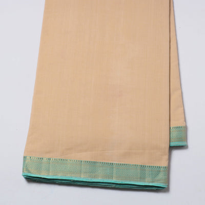 Beige - Mangalagiri Handloom Cotton Nizam Zari Border Fabric
