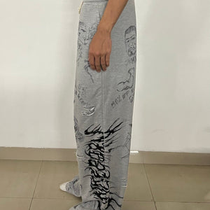 Boxer Sweatpants - Grey Melange (Graffiti version)