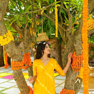 Yellow STRIPS KURTA SET