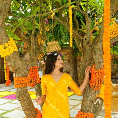 Yellow STRIPS KURTA SET