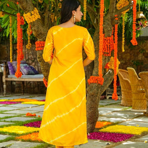 Yellow STRIPS KURTA SET