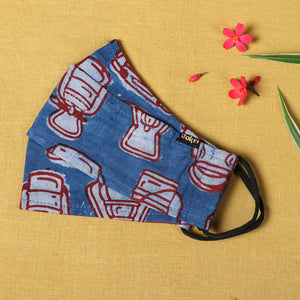 Bindaas Block Printed Cotton 3 Layer Maska Snug Fit Face Cover