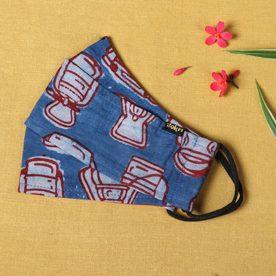 Bindaas Block Printed Cotton 3 Layer Maska Snug Fit Face Cover
