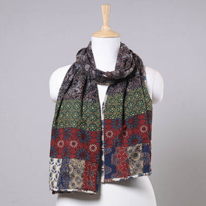 Brown - Ajrakh Block Printed Patchwork Cotton Stole