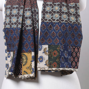 Brown - Ajrakh Block Printed Patchwork Cotton Stole