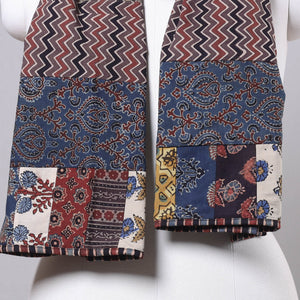 Brown - Ajrakh Block Printed Patchwork Cotton Stole