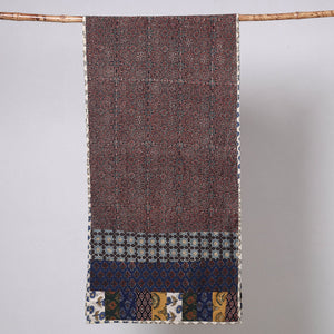 Brown - Ajrakh Block Printed Patchwork Cotton Stole