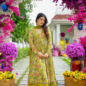 Laurel floral chinon suit set