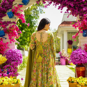 Laurel floral chinon suit set