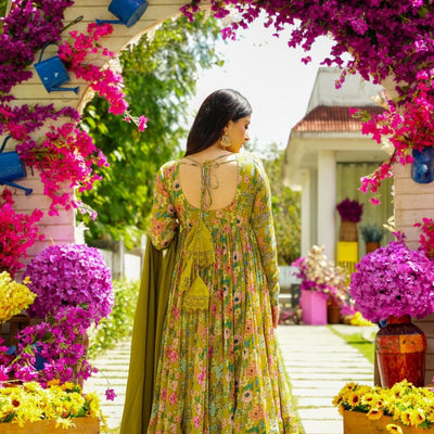 Laurel floral chinon suit set