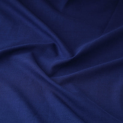 Blue - Baragaon Pre Washed Handloom Plain Cotton Fabric