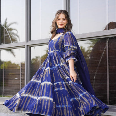 Trinity blue organza suit set