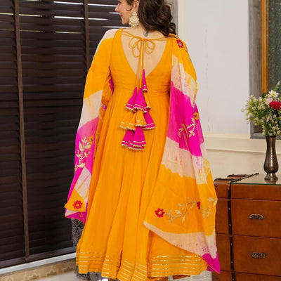 Radiance Yellow organza suit set