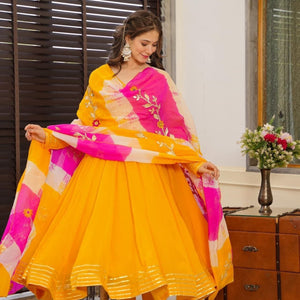 Radiance Yellow organza suit set