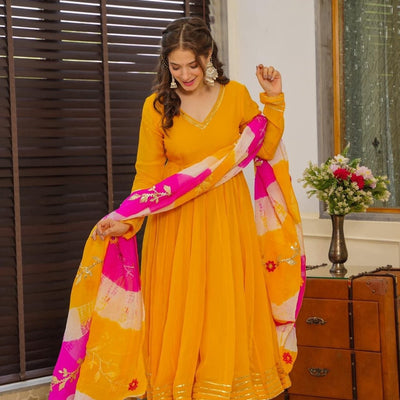 Radiance Yellow organza suit set