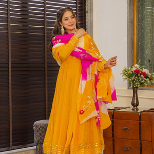 Radiance Yellow organza suit set
