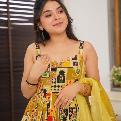 Gaurangi yellow heavy maxi set