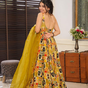 Gaurangi yellow heavy maxi set
