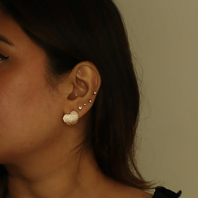 Heart Cuff 18K Gold Plated Earrings