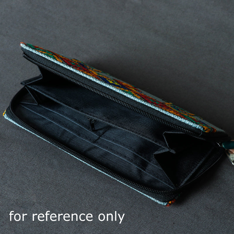 Black - Tribal Hand Embroidered Jute Clutch Wallet