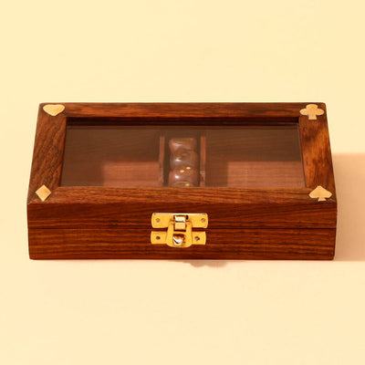 Wooden Box With Dice Set