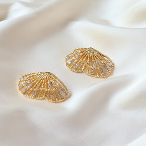 Butterfly Wings Studded 18K Gold Plated Earrings