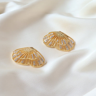 Butterfly Wings Studded 18K Gold Plated Earrings