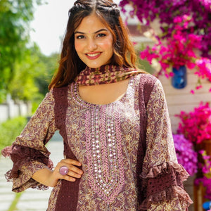 Lavish rayon straight suit set