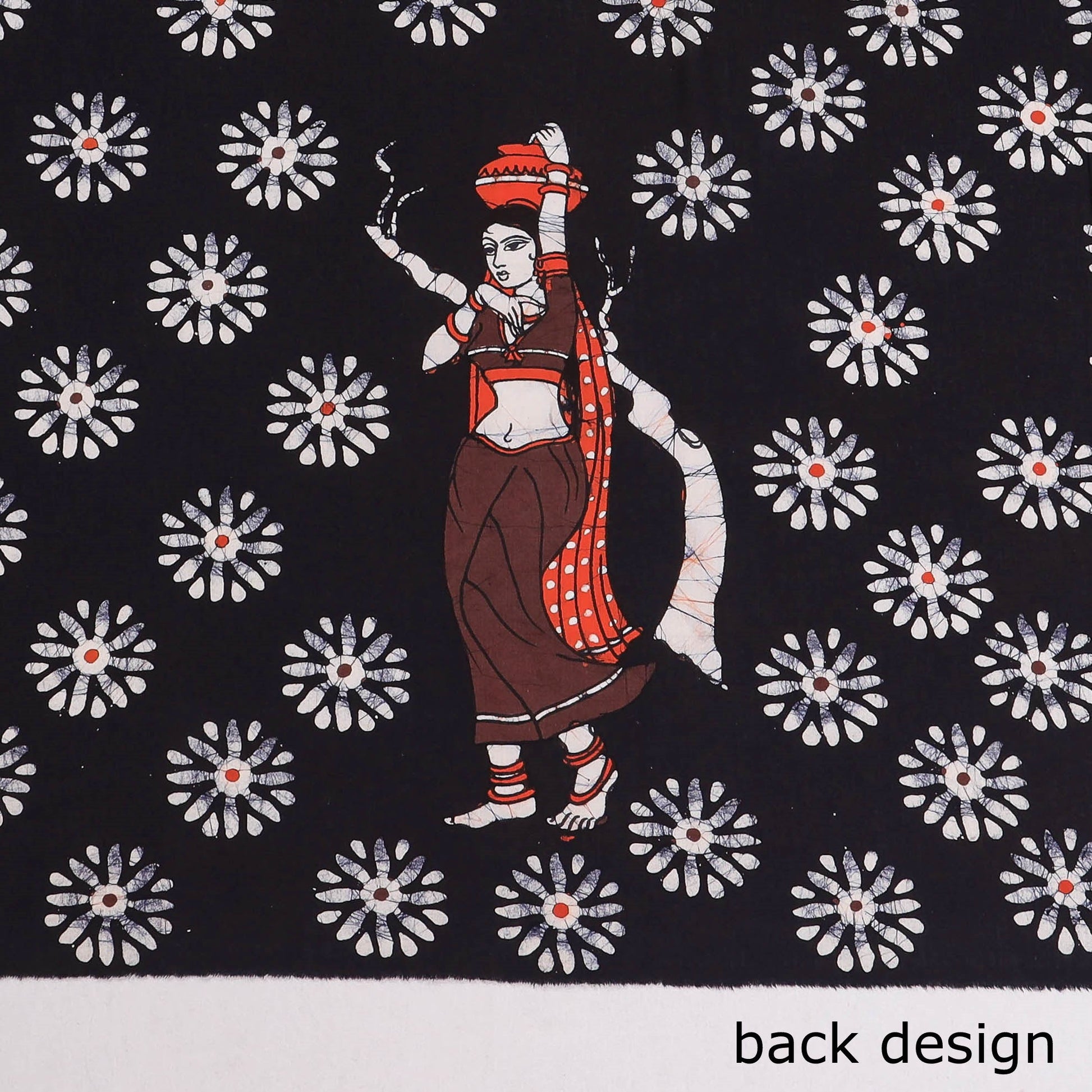 Black - Hand Batik Printing Cotton Blouse Piece